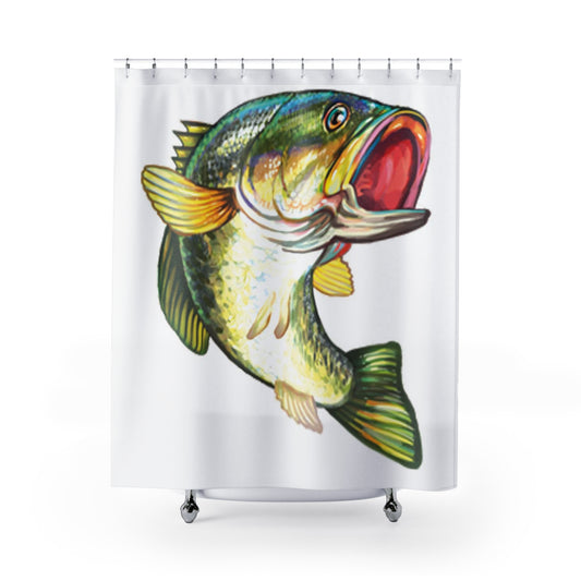 Fishing Jumping Fish Colorful Shower Curtain Fisherman Bathroom Decor Gift