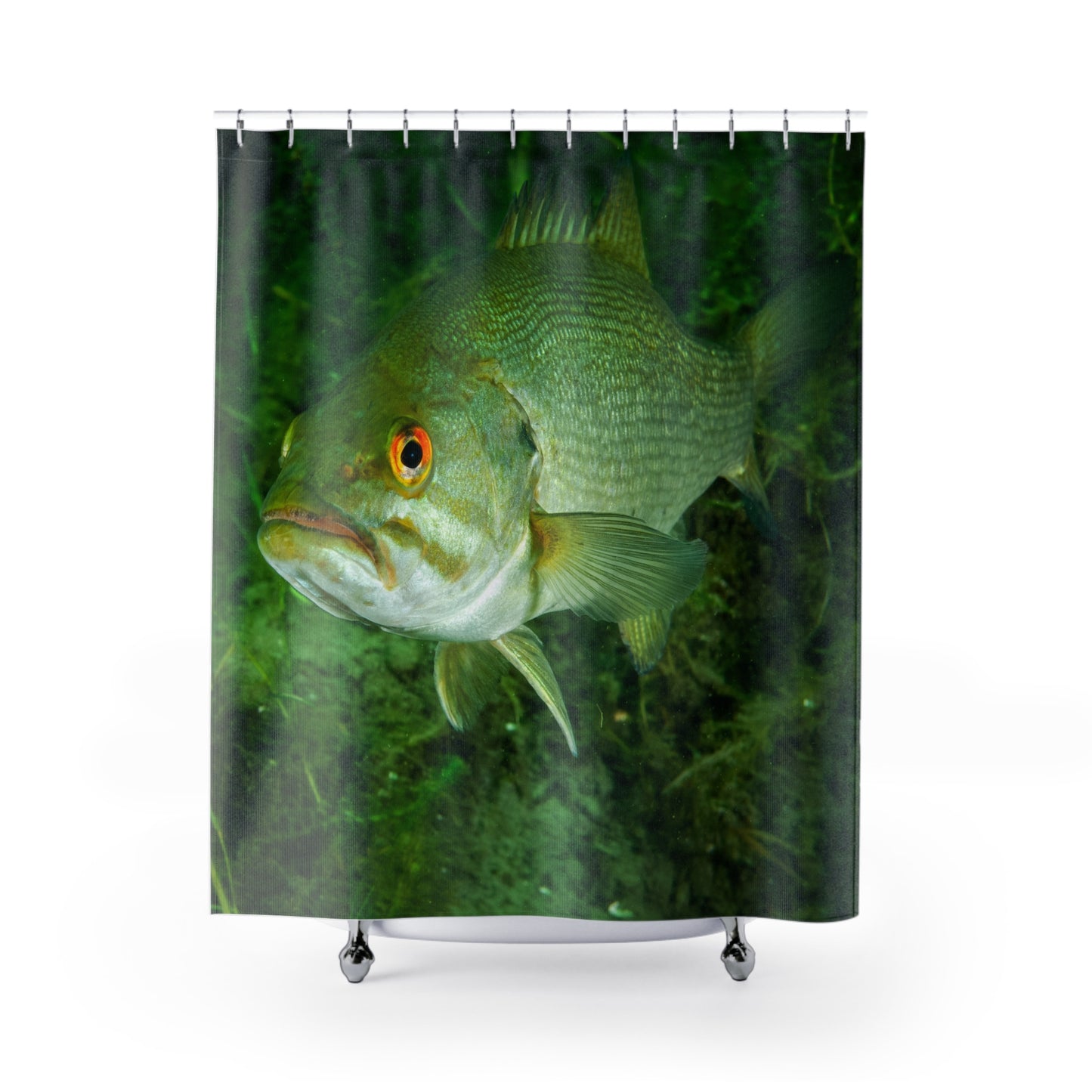 Bass Fish Fishing Murky Waters Shower Curtain Fisherman Bathroom Decor Gift