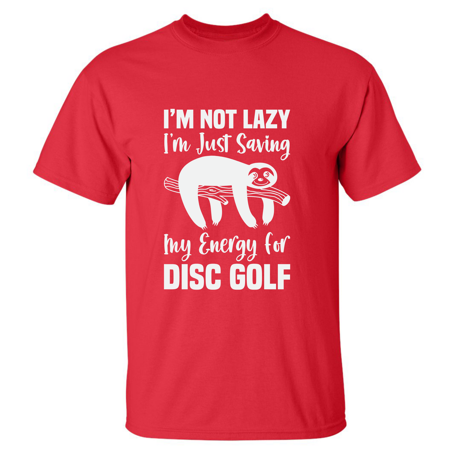 Disc Golf Shirt LAZY SLOTH Funny Discgolfing Graphic T Shirt