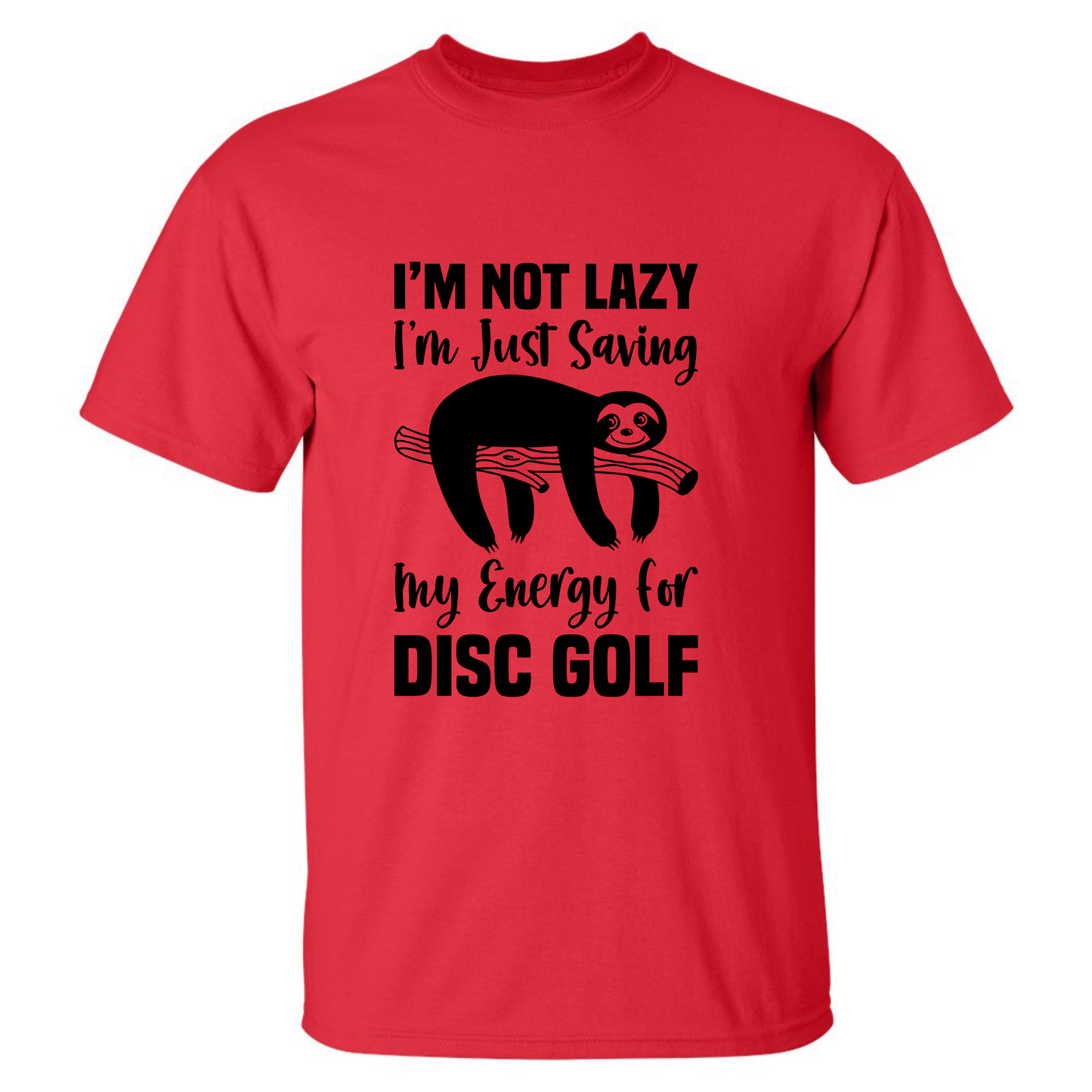 Disc Golf Shirt LAZY SLOTH Funny Discgolfing Graphic T Shirt