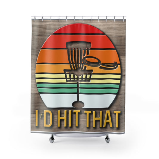 Disc Golf Basket Id Hit That Polyester Shower Curtain Discgolf Discgolfer Bathroom Decor Gift