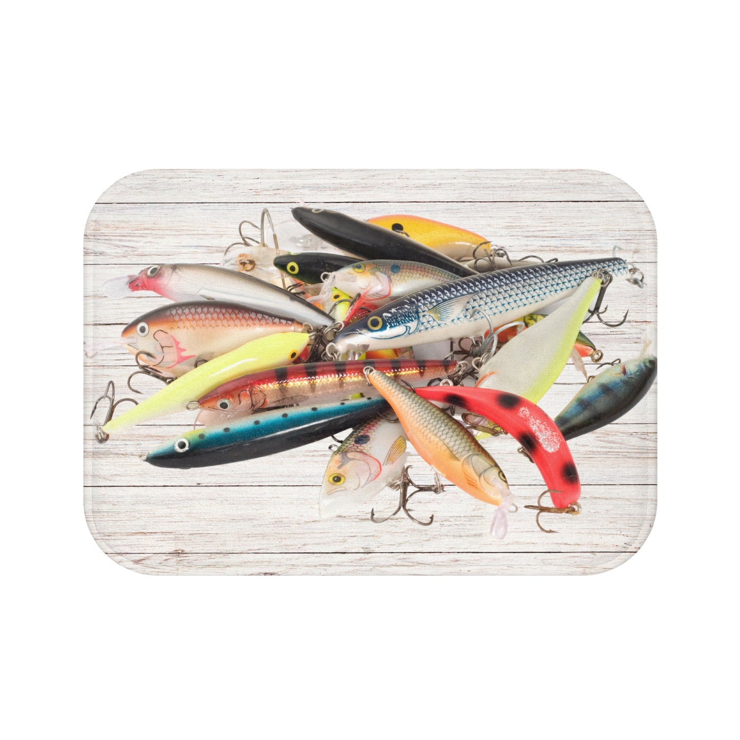 Fishing Lures Fish Colorful Fisherman Bath Mat Gift Bathroom Decor