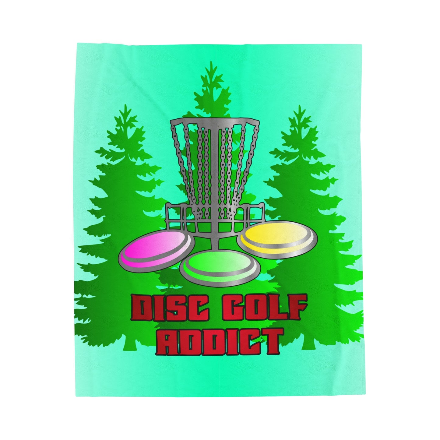 Disc Golf Addict Velveteen Plush Blanket Discgolf Gift