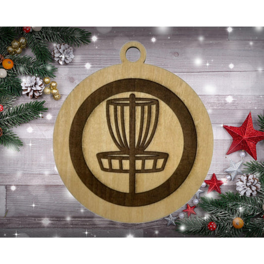 New DISC GOLF Discgolf Basket Laser Engraved Christmas Ornament Discgolfer Gift