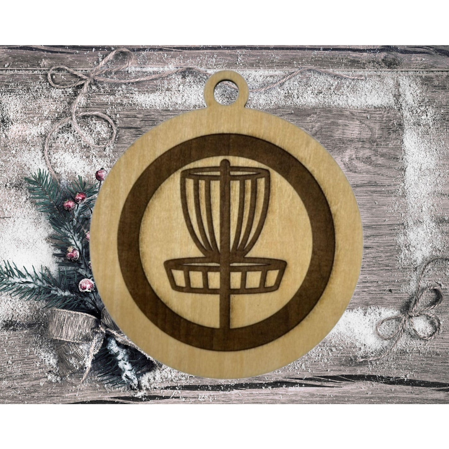 New DISC GOLF Discgolf Basket Laser Engraved Christmas Ornament Discgolfer Gift