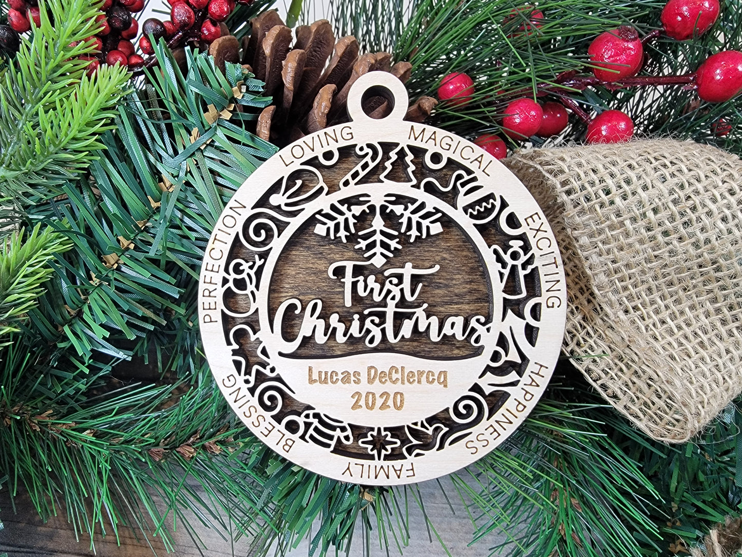 Personalized Christmas EVERYONE Ornaments Custom Name Gift