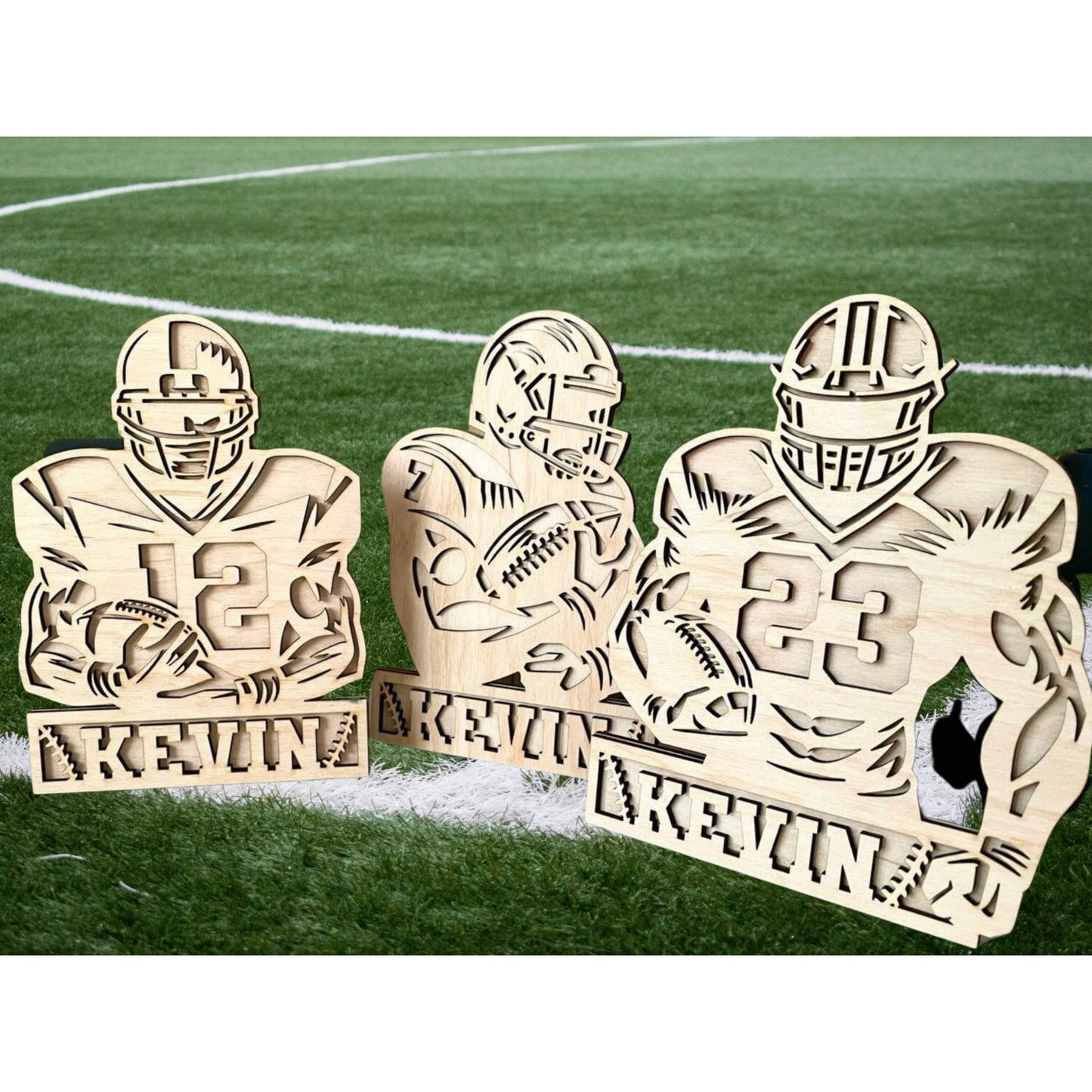 Personalized FOOTBALL Sign Laser Engraved Gift Custom Plaque Sports Trophy