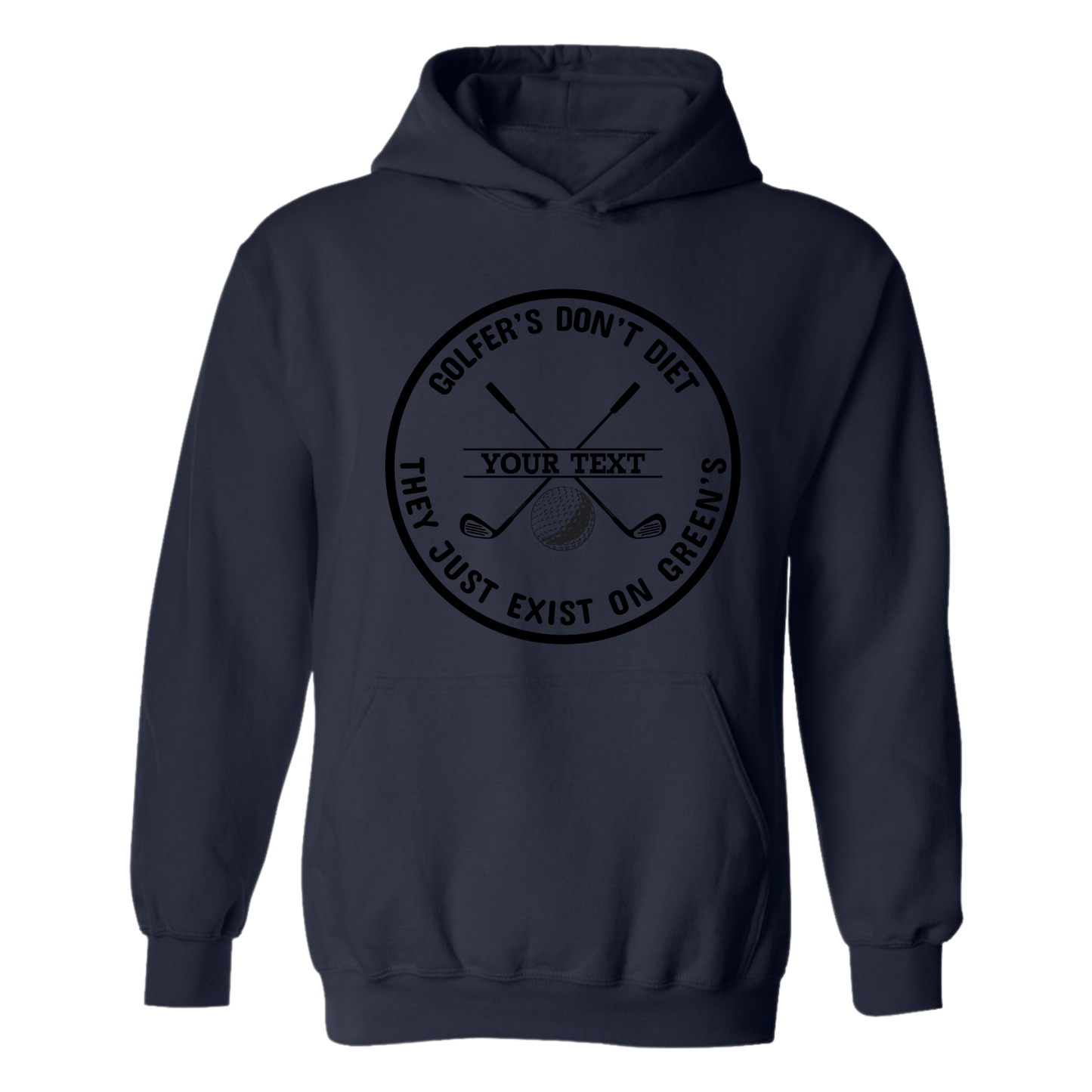 Golf Hoodie Golfers Don't Diet Personalized Name Funny Golf Clubs Ball Golfing Sweatshirt