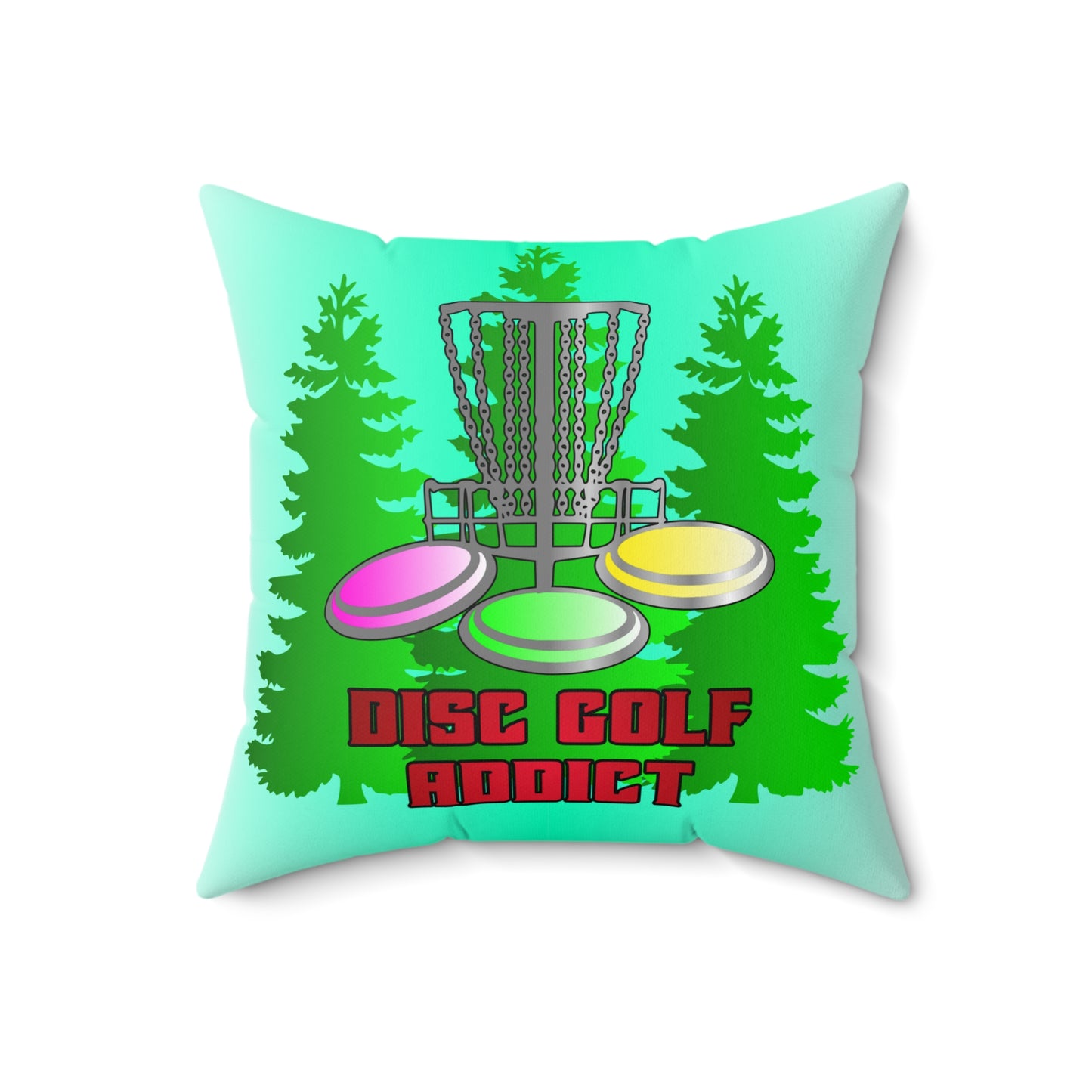 Disc Golf Addict Spun Polyester Square Throw Pillow Discgolf Discgolfer Gift Home Decor