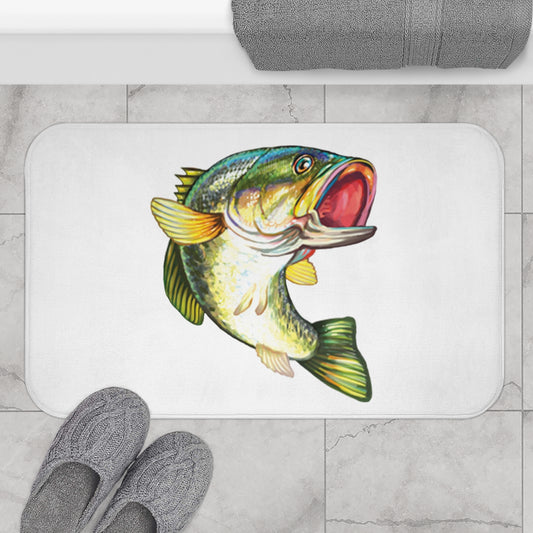 Fishing Jumping Fish Colorful Fisherman Bath Mat Gift Bathroom Decor