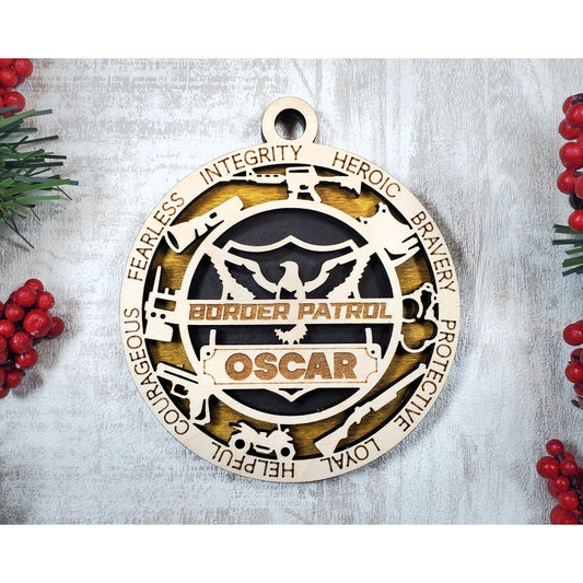 BORDER PATROL Officer Ornament Personalized First Responder Christmas Gift