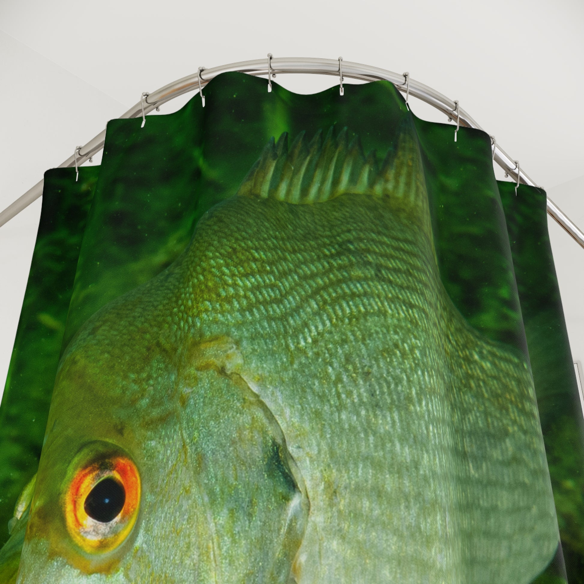 bass fish bathroom accessories Bass Fish Fishing Murky Waters Shower Curtain Fisherman Bathroom Decor – Wren's Creative Customs