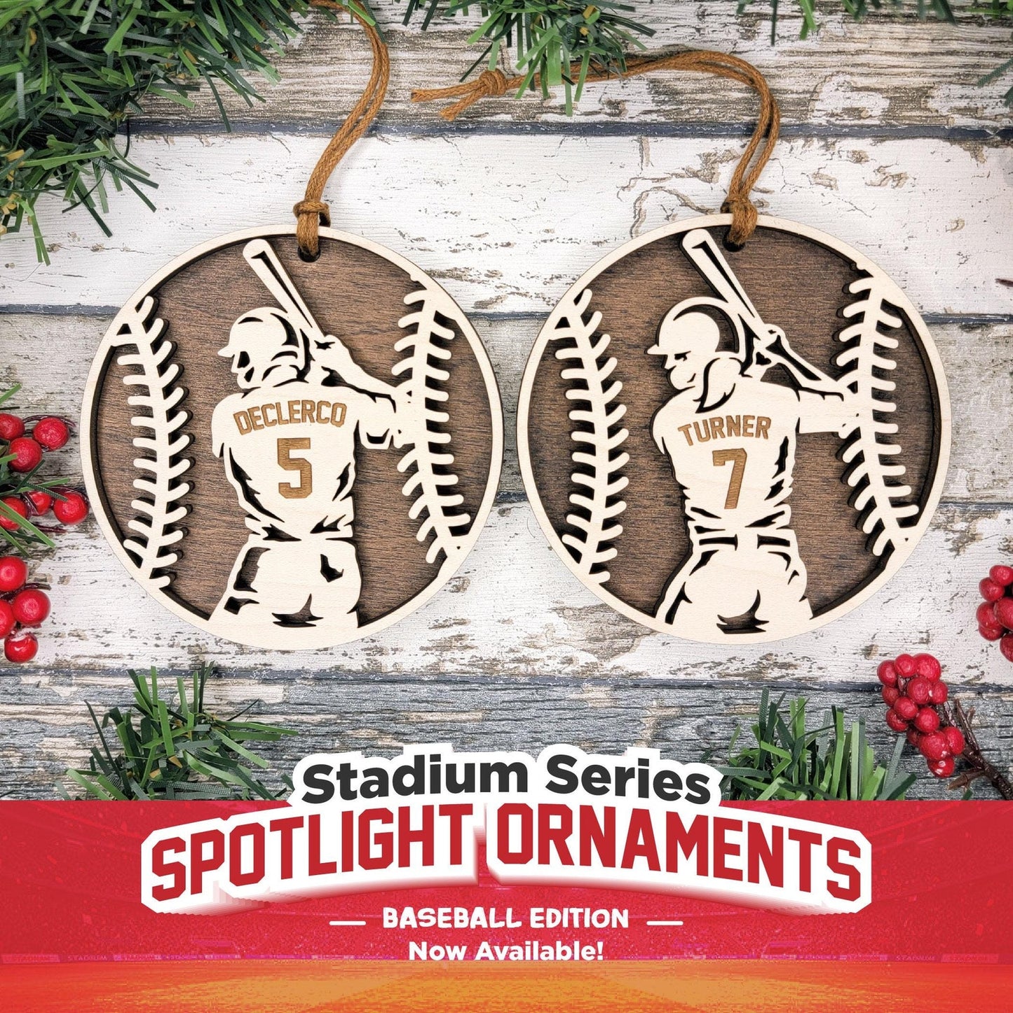 Stadium Spotlight BASEBALL Softball Ornaments Personalized Ornament Gift