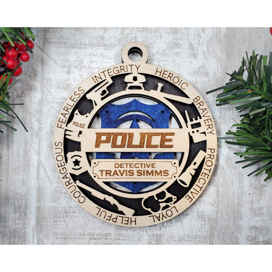 POLICE Ornament Personalized First Responder Christmas Gift