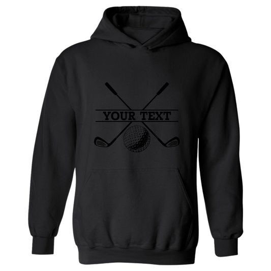 Golf Hoodie Personalized Golf Ball Crossed Clubs YOUR NAME Print Design Sweatshirt