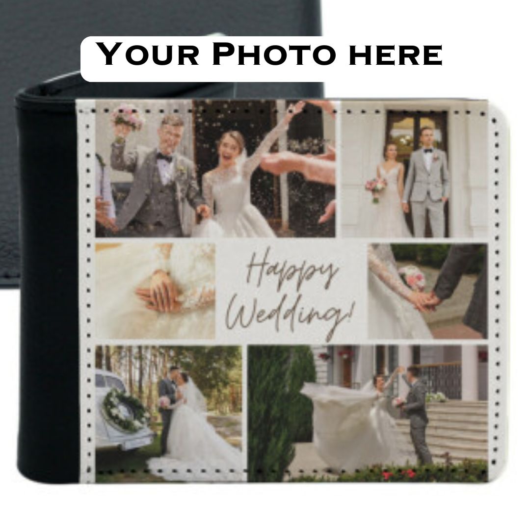 Custom Wedding PHOTO Sublimated Design Bi-Fold Wallet Gift