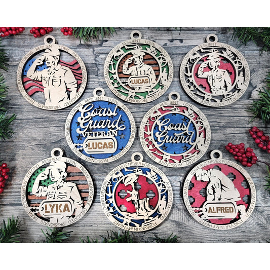 Coast Guard Ornament Military Veteran Custom Christmas Personalized Gifts