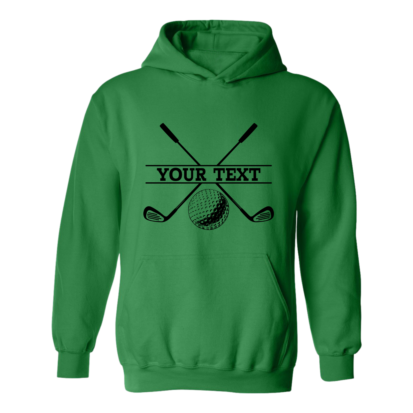 Golf Hoodie Personalized Golf Ball Crossed Clubs YOUR NAME Print Design Sweatshirt