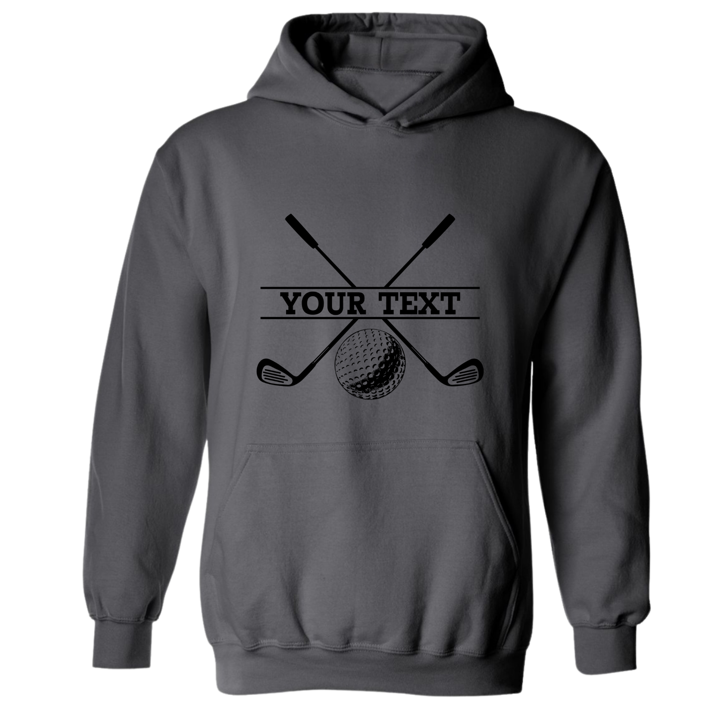 Golf Hoodie Personalized Golf Ball Crossed Clubs YOUR NAME Print Design Sweatshirt