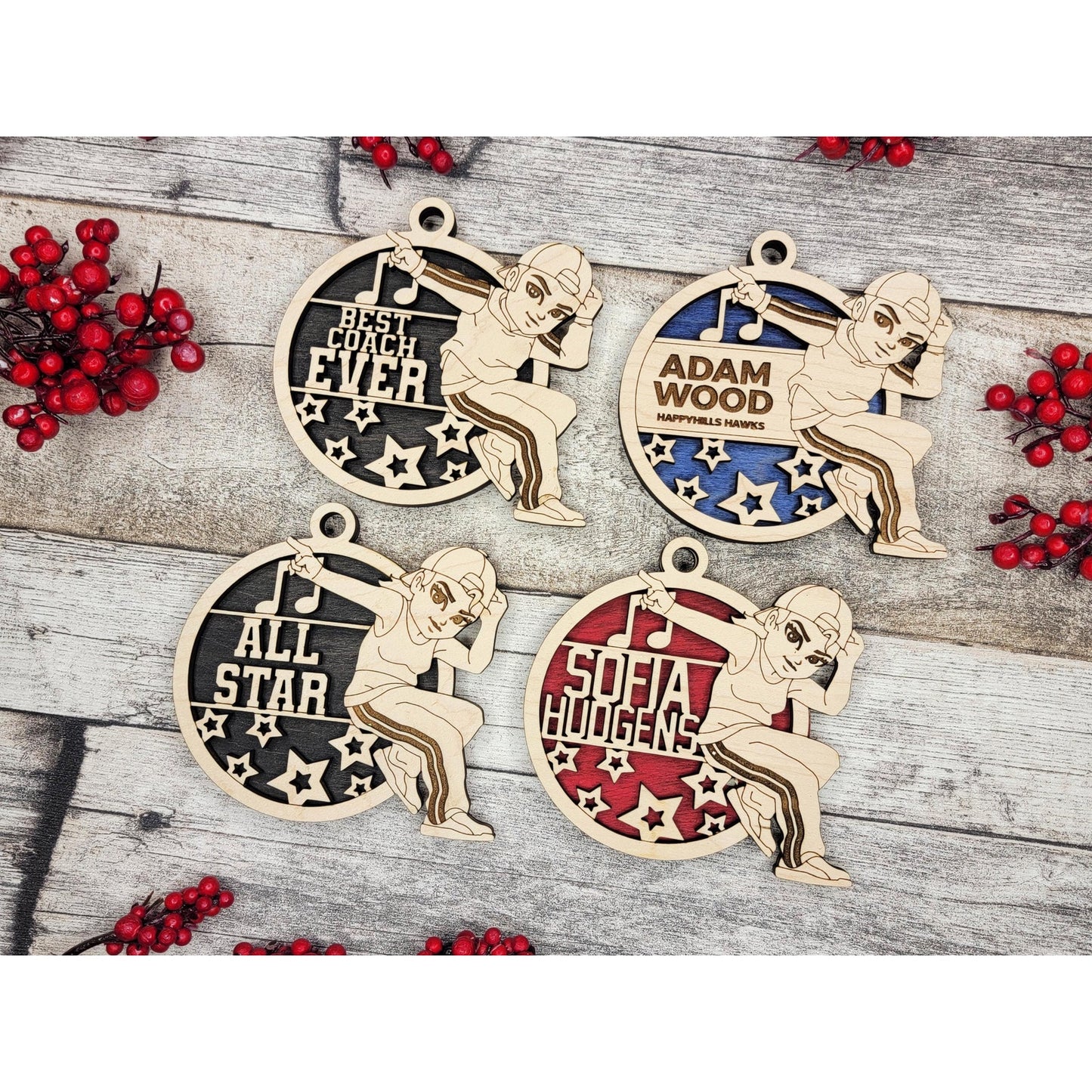 Personalized Animated Street DANCE Ornaments Custom Christmas Gift