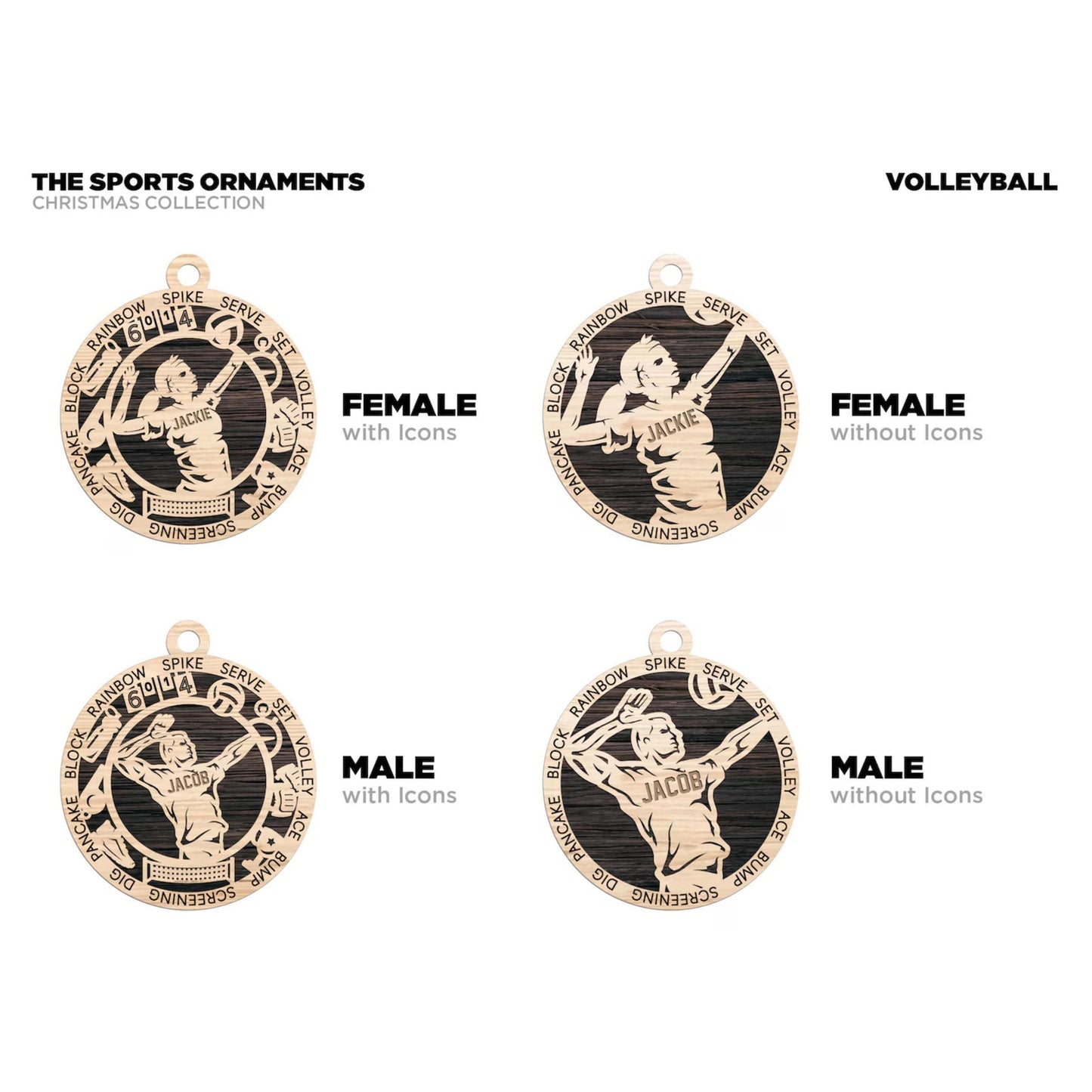 Personalized VOLLEYBALL PLAYER Ornament Male or Female Custom Name Gift