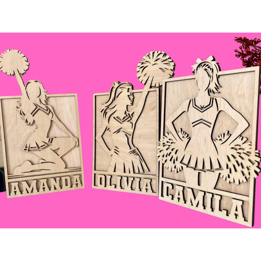 Personalized CHEERLEADER Sign Laser Engraved Gift Custom Plaque Sports Trophy