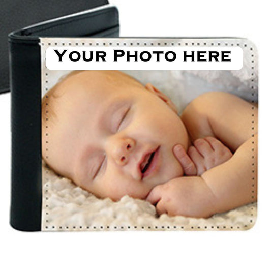 Custom Kids Baby PHOTO Bi-Fold Wallet Gift Sublimated Design Personalized