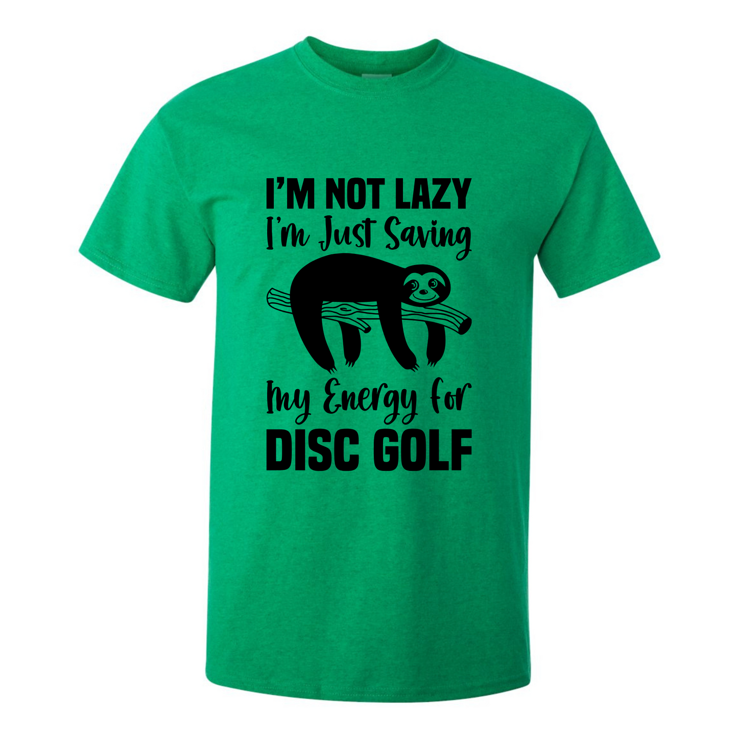 Disc Golf Shirt LAZY SLOTH Funny Discgolfing Graphic T Shirt