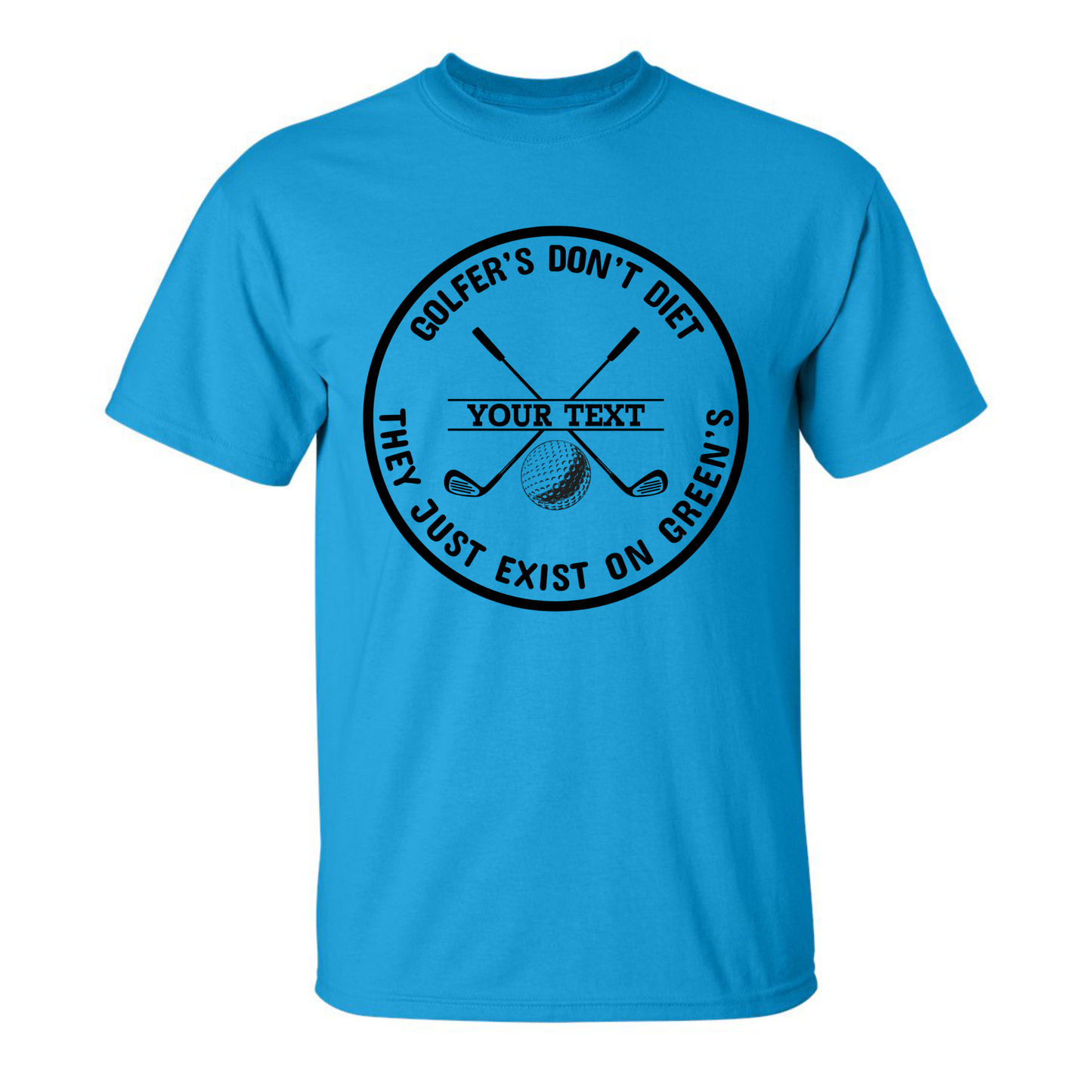 Golfers Don't Diet Personalized Name Funny Golf Clubs Ball Golfing T-Shirt