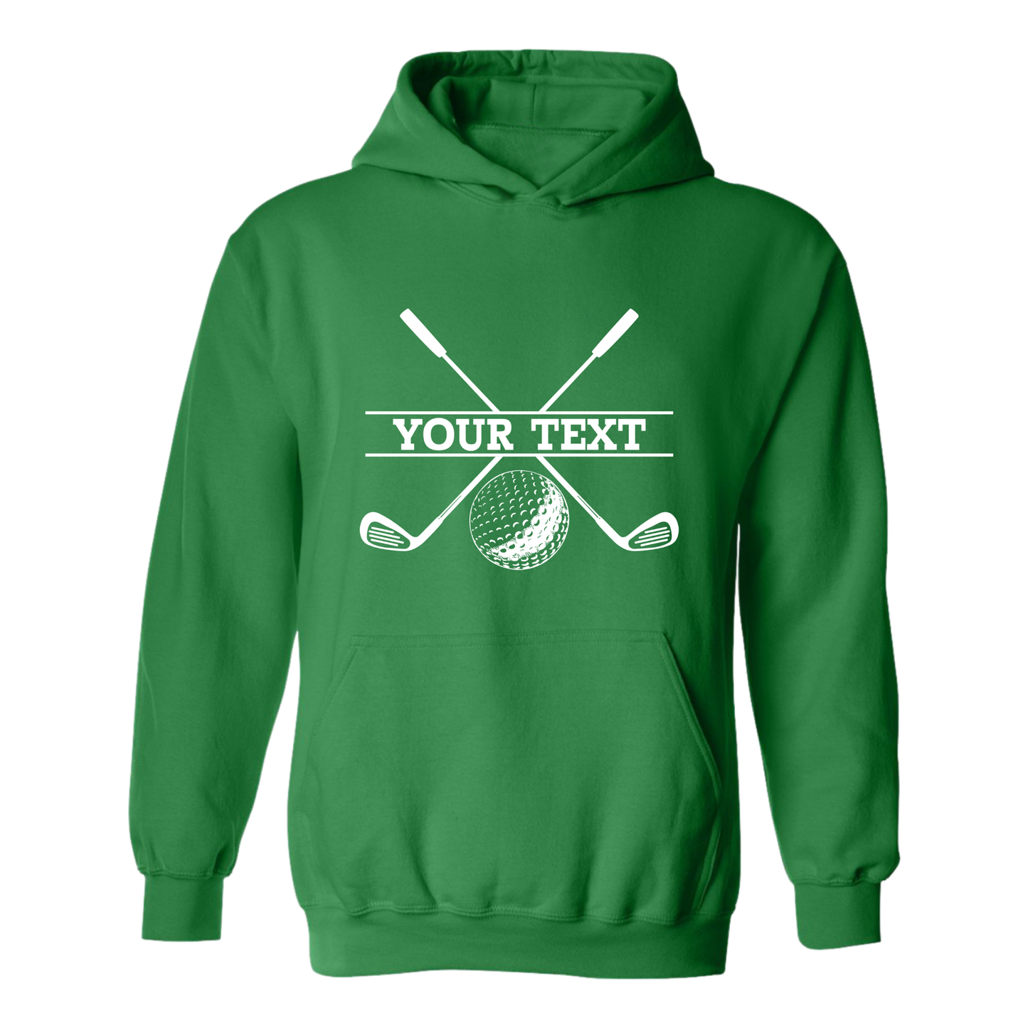 Golf Hoodie Personalized Golf Ball Crossed Clubs YOUR NAME Print Design Sweatshirt