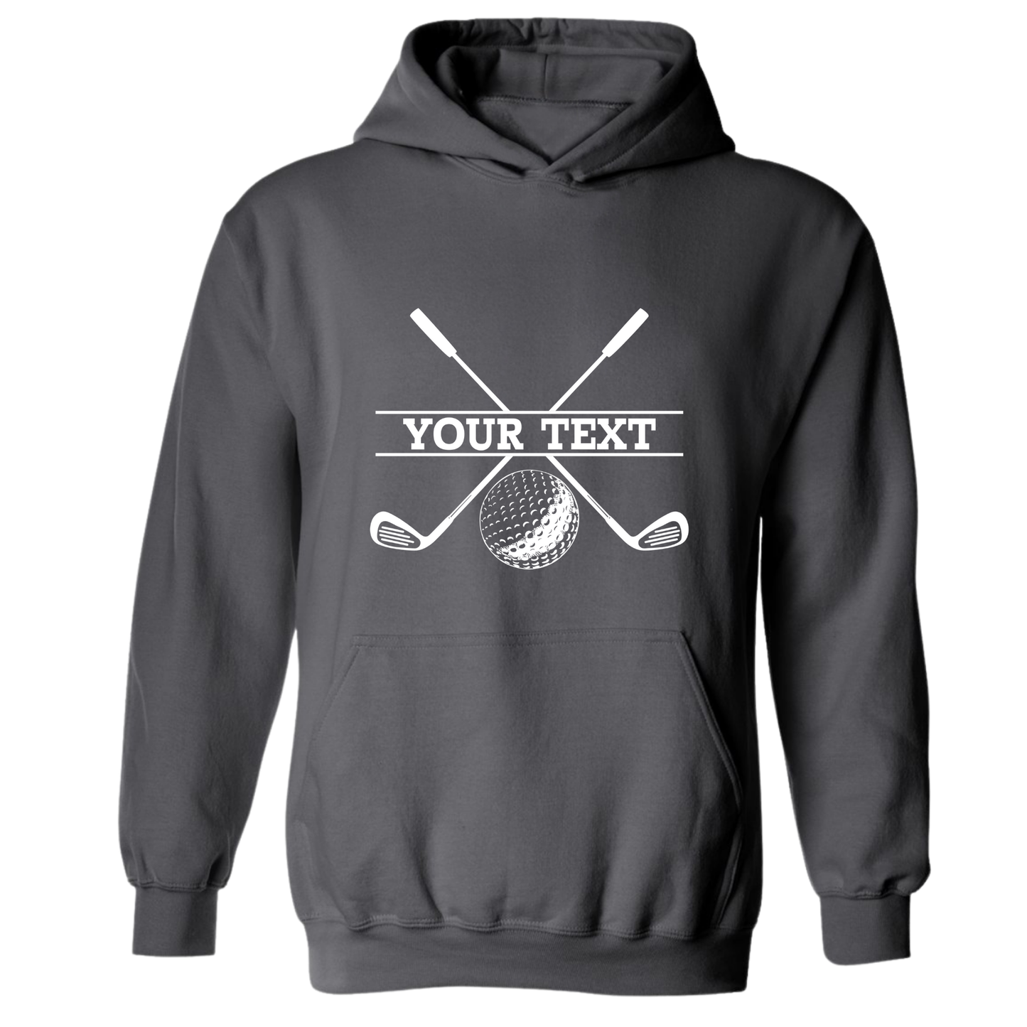 Golf Hoodie Personalized Golf Ball Crossed Clubs YOUR NAME Print Design Sweatshirt