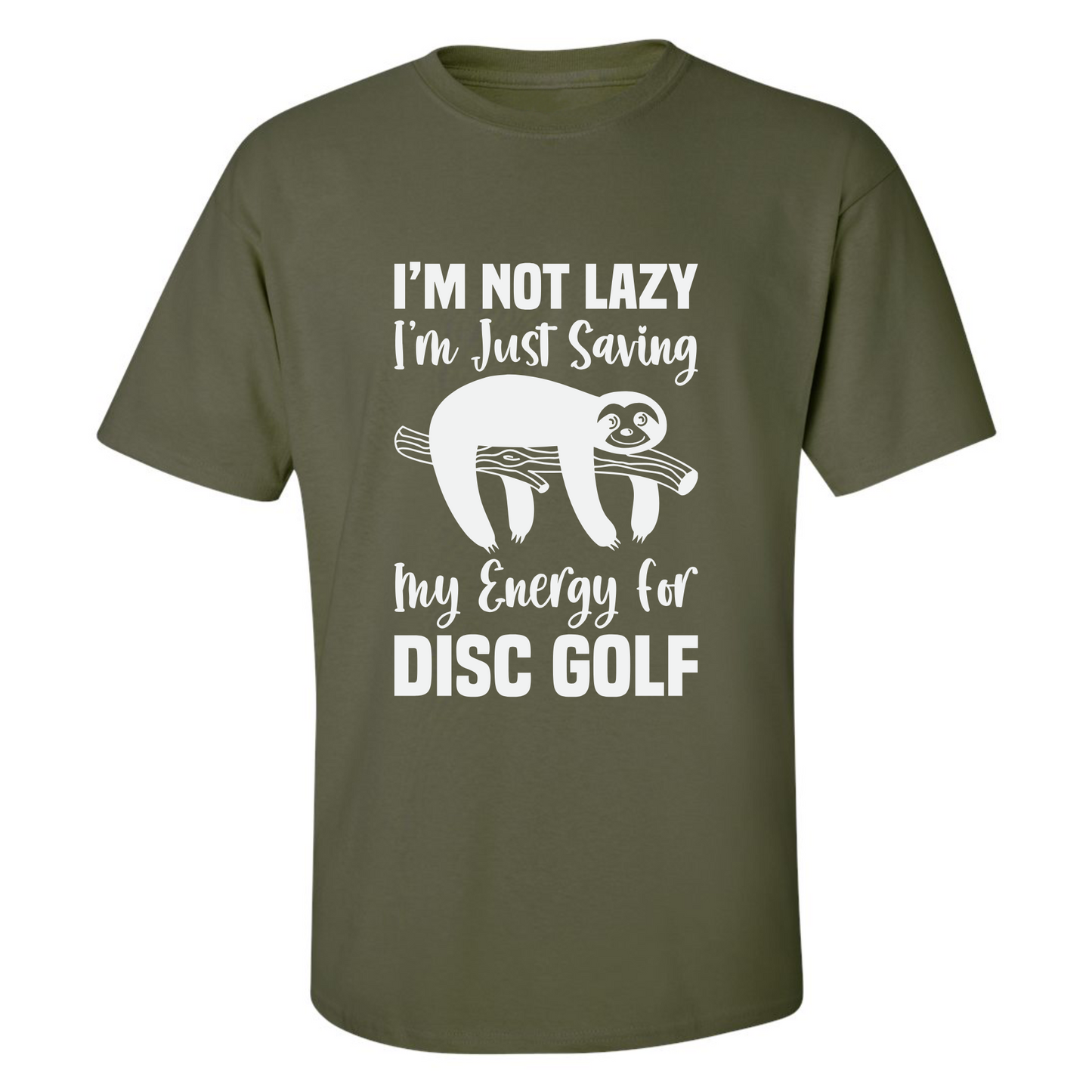 Disc Golf Shirt LAZY SLOTH Funny Discgolfing Graphic T Shirt