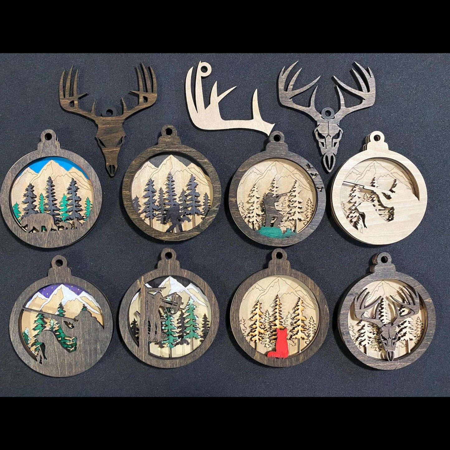 HUNTING Ornaments Bears Bow Duck Dog Skull Sasquatch Fox Hunter Christmas Gift