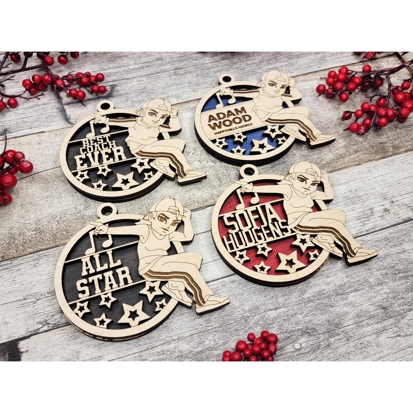 Personalized Animated Street DANCE Ornaments Custom Christmas Gift