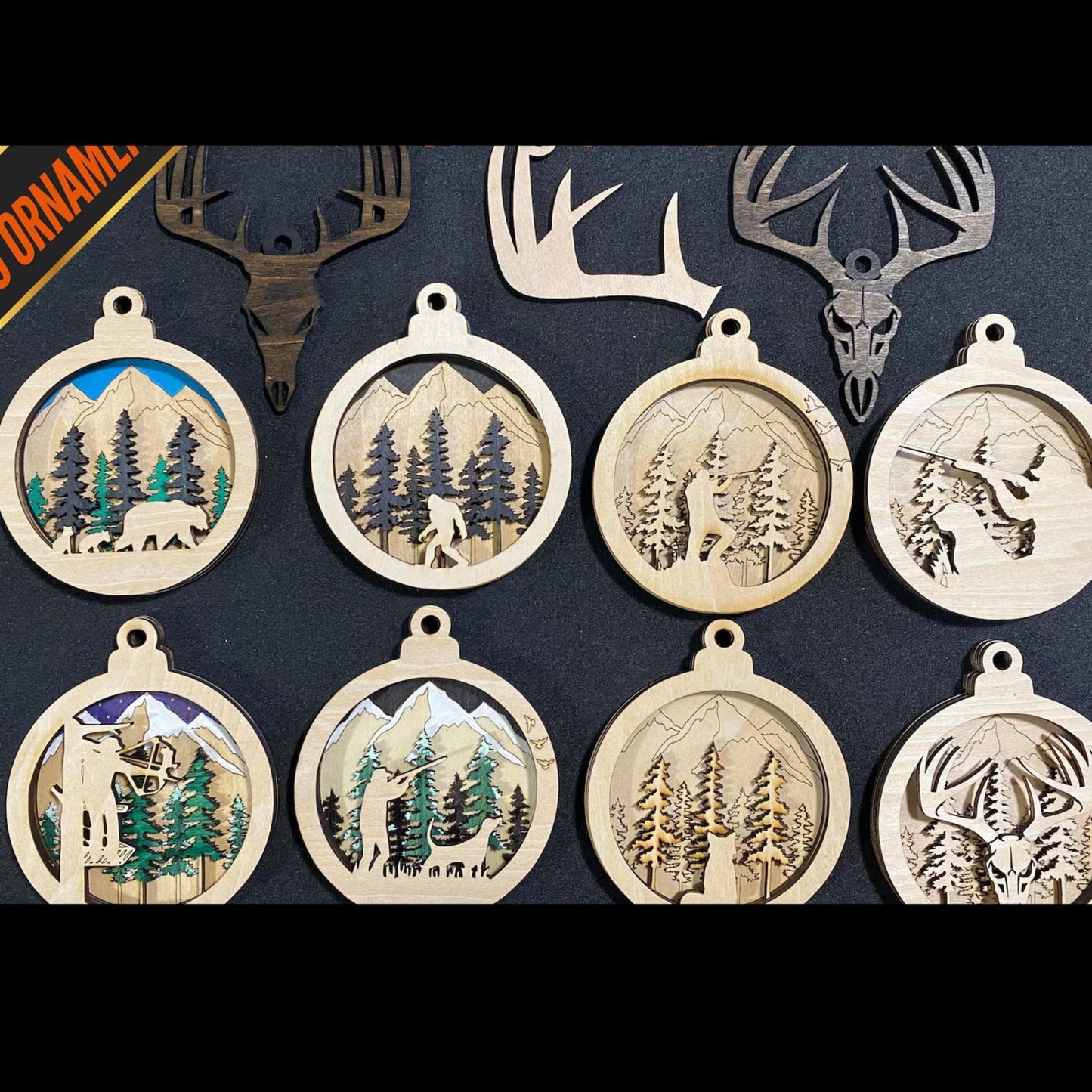 HUNTING Ornaments Bears Bow Duck Dog Skull Sasquatch Fox Hunter Christmas Gift