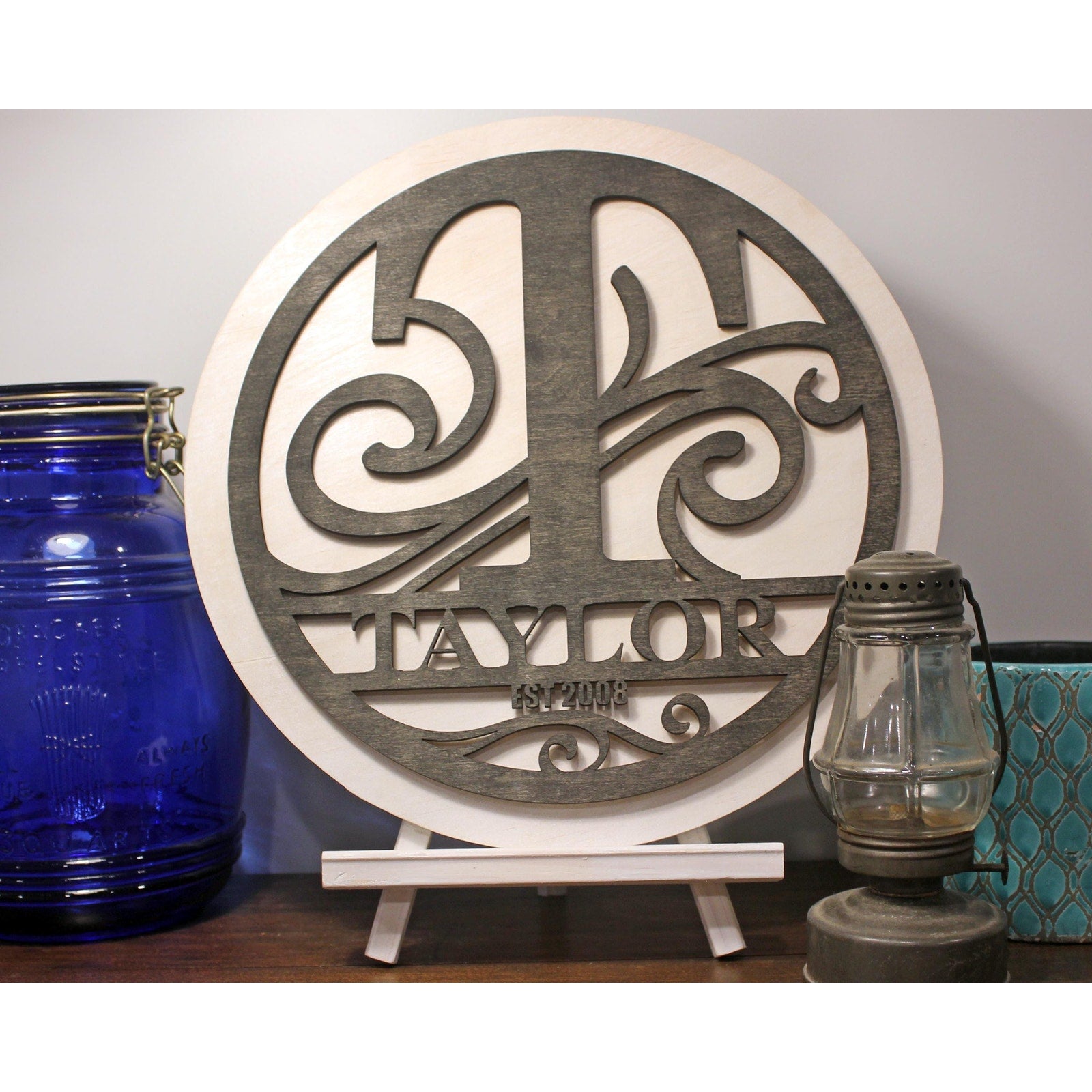 Modern Monogram Personalized Home Sign Customized Name Gift – Wren's ...
