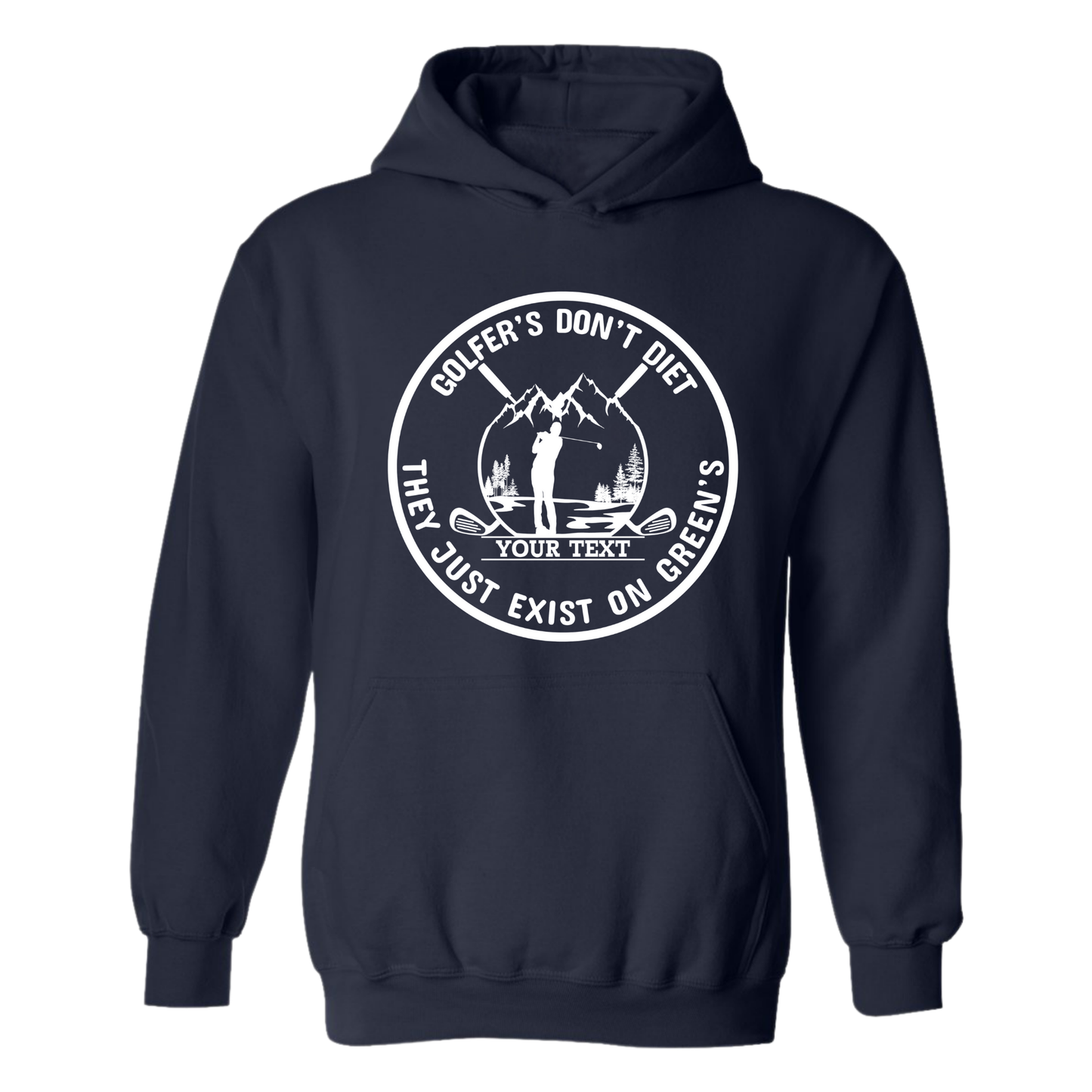Golf Hoodie Golfers Don't Diet Custom Name Funny Swinging Golfer Golfing Sweatshirt