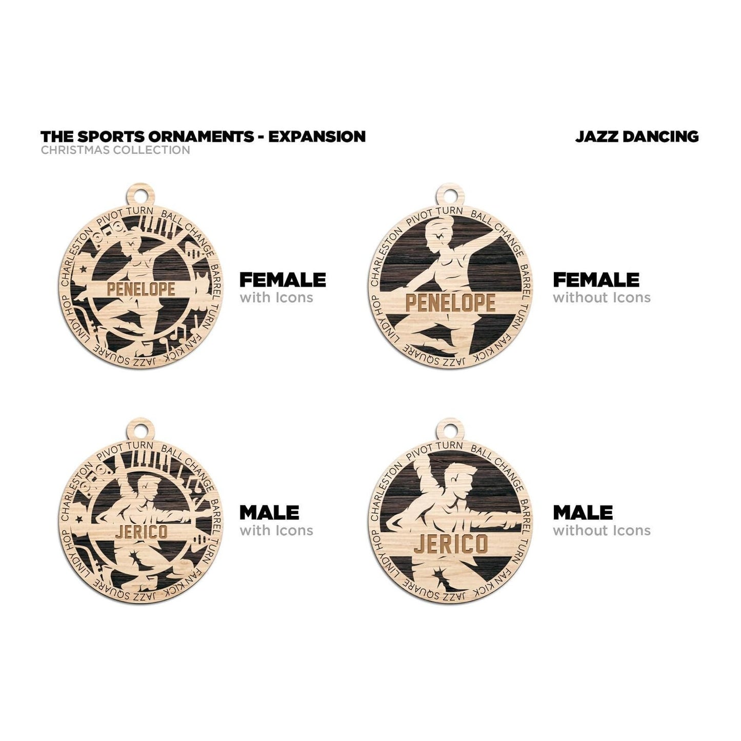 Personalized JAZZ Modern Contemporary DANCER Ornament Male or Female Custom Name Gift