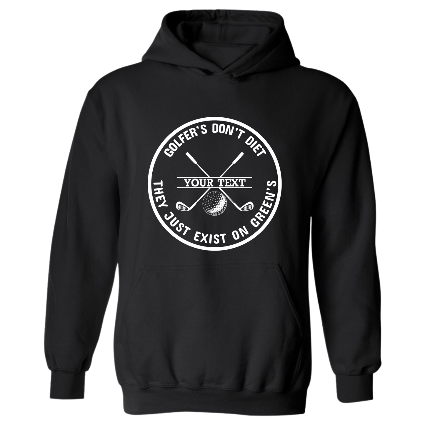 Golf Hoodie Golfers Don't Diet Personalized Name Funny Golf Clubs Ball Golfing Sweatshirt