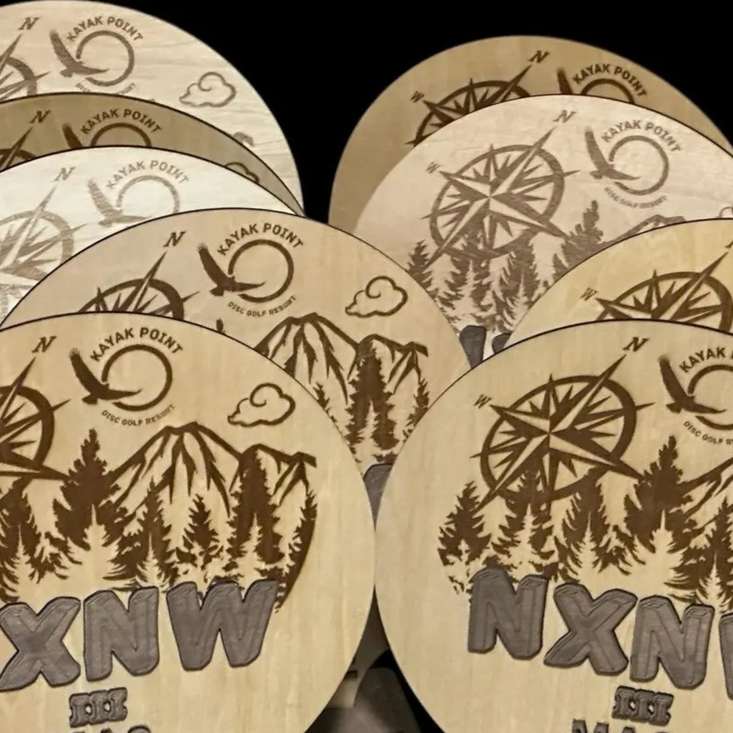 Disc Golf Laser Engraved Gift Custom Plaque Sports Discgolf Trophy Layered Wood