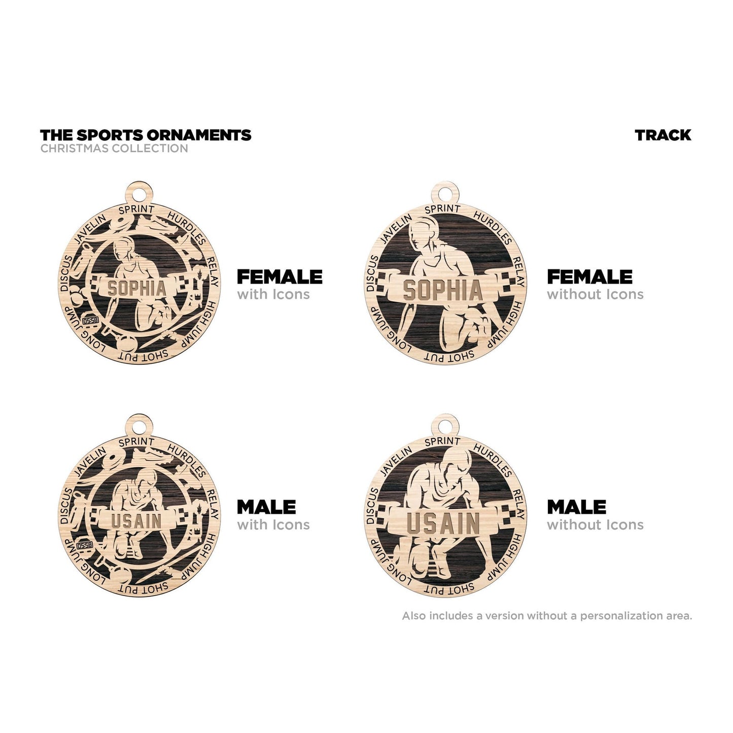 Personalized TRACK and Field Ornament Christmas Gift