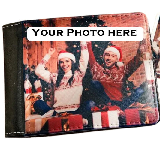 Custom Christmas Holiday Family PHOTO Bi-Fold Wallet Gift Sublimated Design Personalized