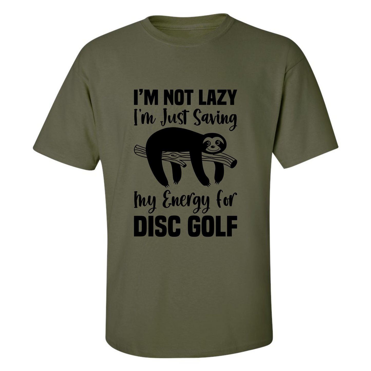 Disc Golf Shirt LAZY SLOTH Funny Discgolfing Graphic T Shirt
