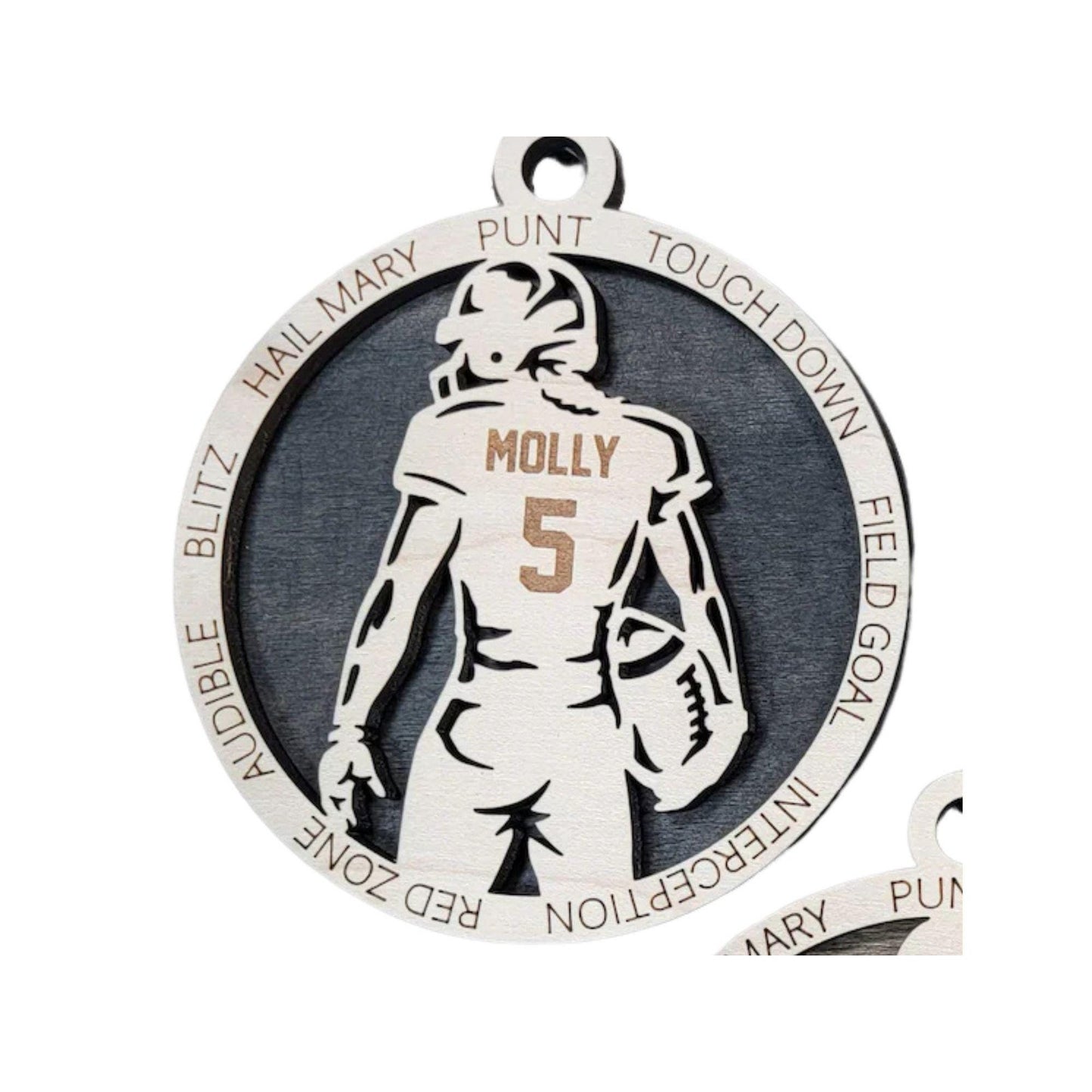 Personalized FOOTBALL PLAYER Ornament Male or Female Custom Name Number Gift