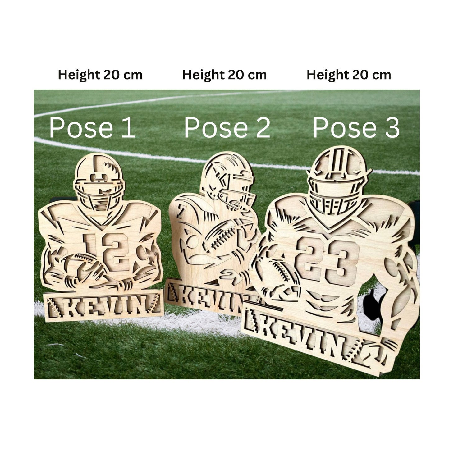 Personalized FOOTBALL Sign Laser Engraved Gift Custom Plaque Sports Trophy