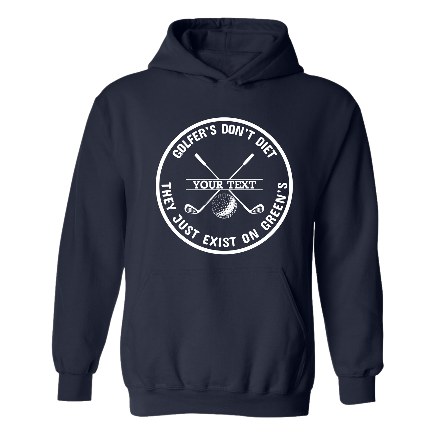 Golf Hoodie Golfers Don't Diet Personalized Name Funny Golf Clubs Ball Golfing Sweatshirt