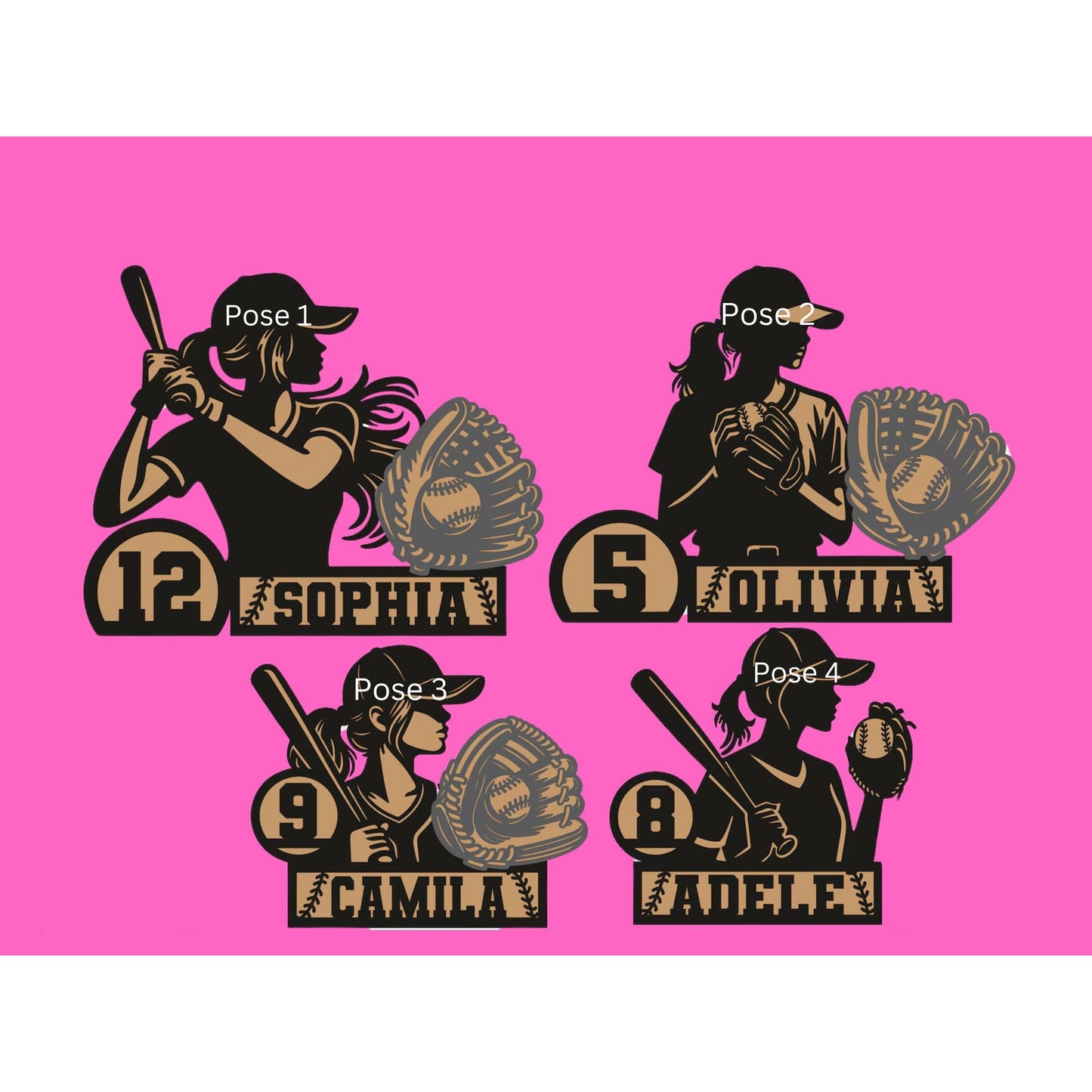 Personalized SOFTBALL GIRL Baseball Sign Laser Engraved Gift Custom Plaque