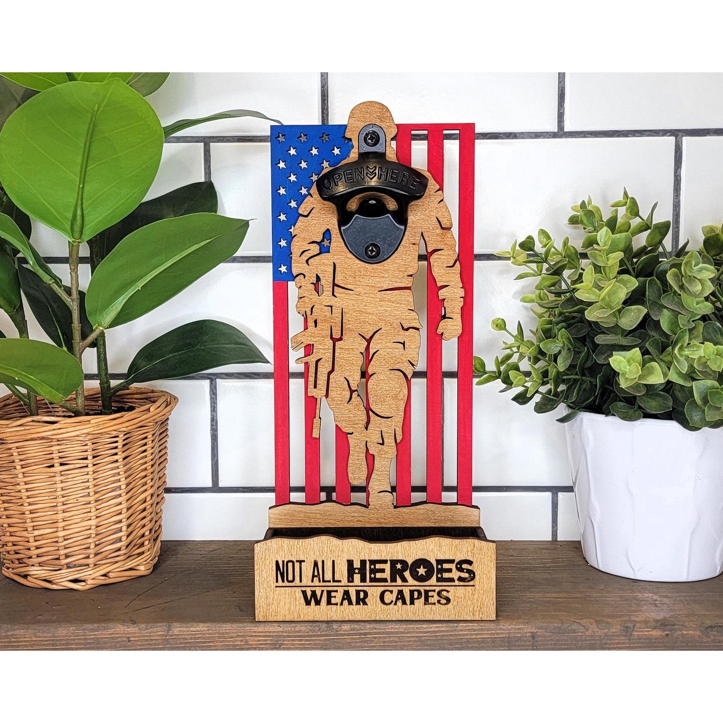 Military Hero Soldier Patriotic CANADA Flag Bottle Opener Custom Dad Gift