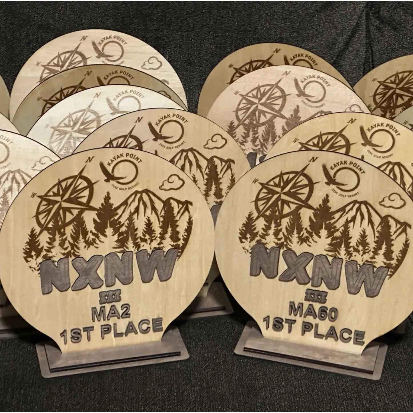 Disc Golf Laser Engraved Gift Custom Plaque Sports Discgolf Trophy Layered Wood
