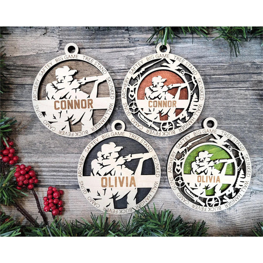 Personalized HUNTING HUNTER Ornament Male or Female Custom Name Gift